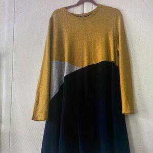 Colorblock Long Sleeve Dress